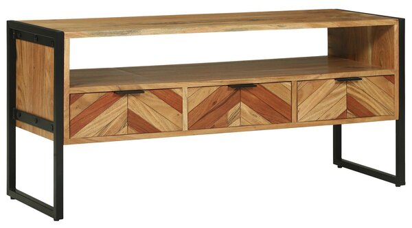 VidaXL TV szekrény fiókkal Barna 100 x 35 x 50 cm Tömör akácfa