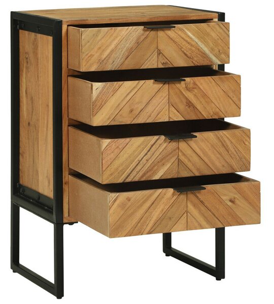 VidaXL Highboard 50x35x75 cm Tömör fa Akác