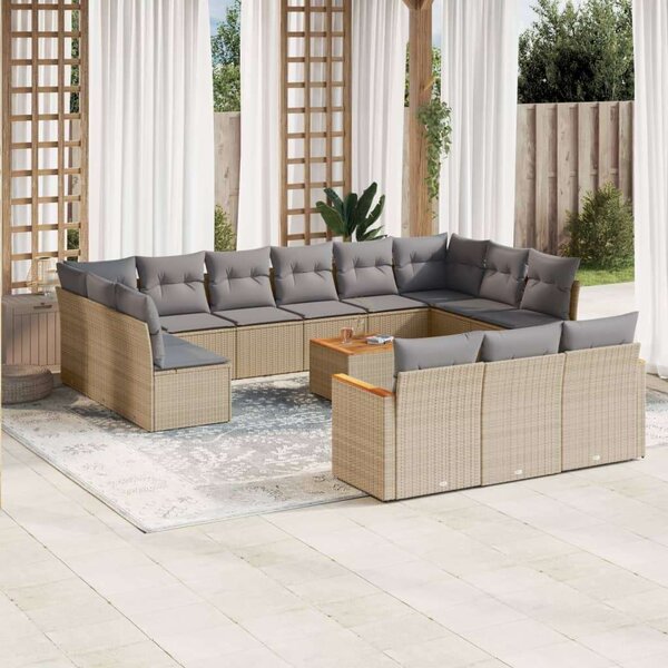 VidaXL Polyrattan Kerti Ülőgarnitúra - 14 részes