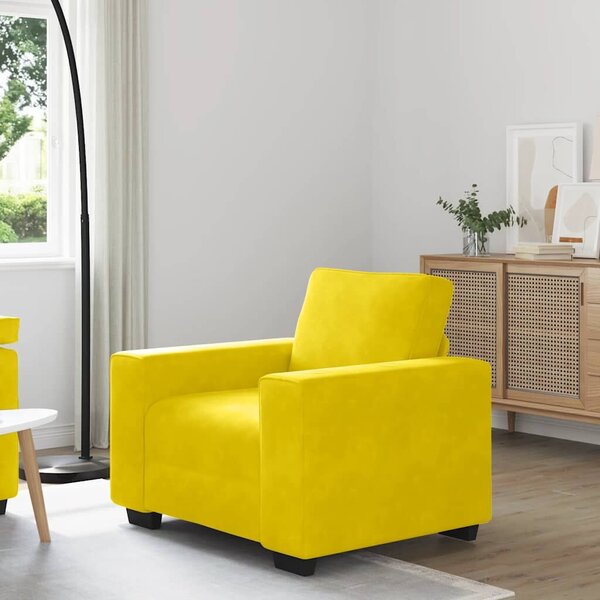 VidaXL sárga bársony kanapéfotel 100x77x82 cm