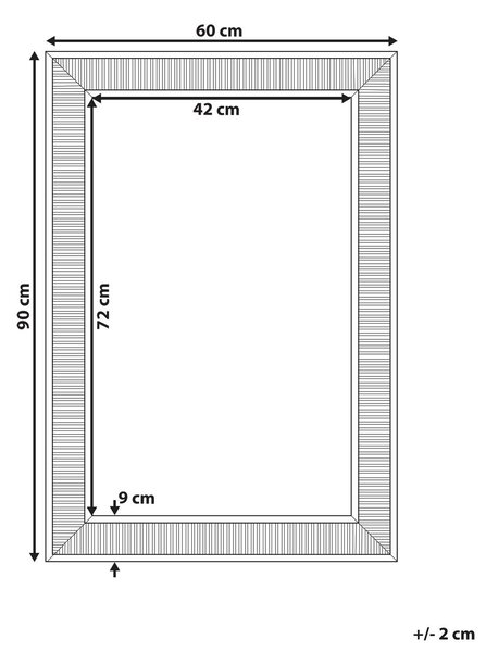 Falitükör CASSIS 60 cm 90 cm Arany