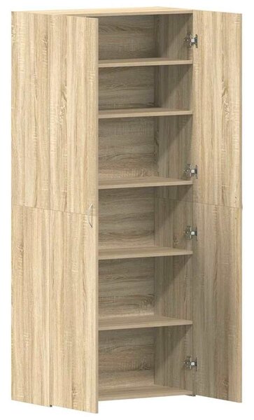 VidaXL Cipőszekrény polcokkal ajtóval Barna 80 x 35.5 x 180 cm Faanyag