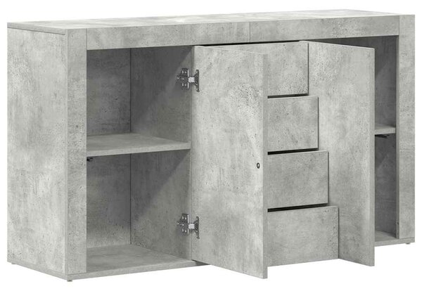 VidaXL Széf fiókkal Beton szürke 120 x 36 x 69 cm Faanyag