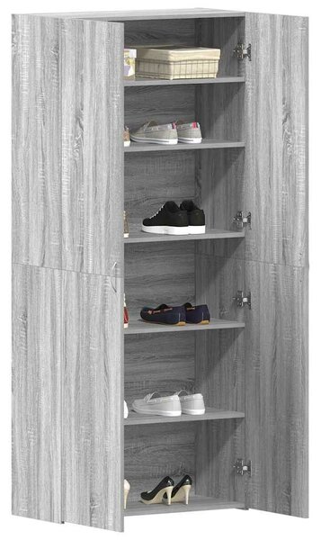 VidaXL Cipőszekrény polcokkal Szürke 80 x 35.5 x 180 cm Faanyag