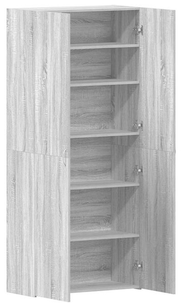 VidaXL Cipőszekrény polcokkal Szürke 80 x 35.5 x 180 cm Faanyag