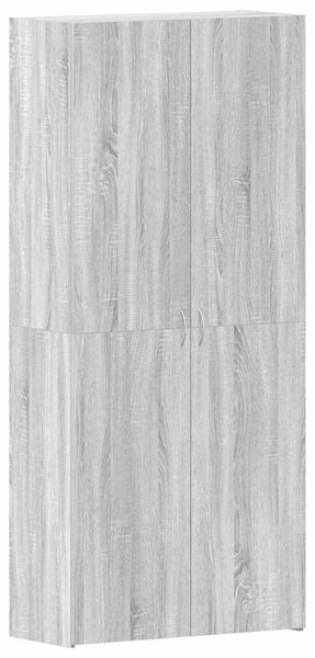 VidaXL Cipőszekrény polcokkal Szürke 80 x 35.5 x 180 cm Faanyag