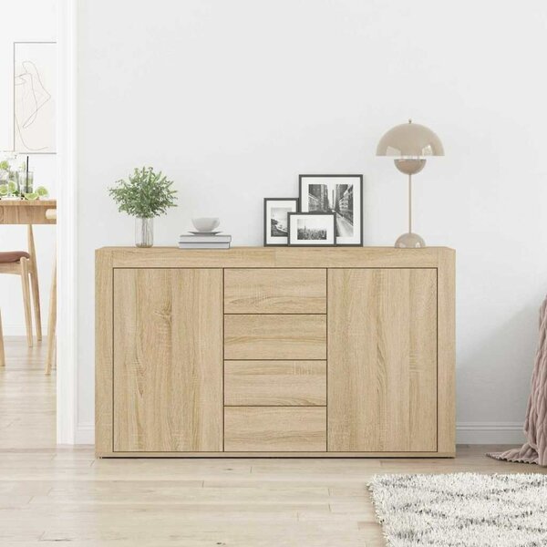 VidaXL Széf fiókkal sonoma tölgy 120 x 36 x 69 cm Faanyag