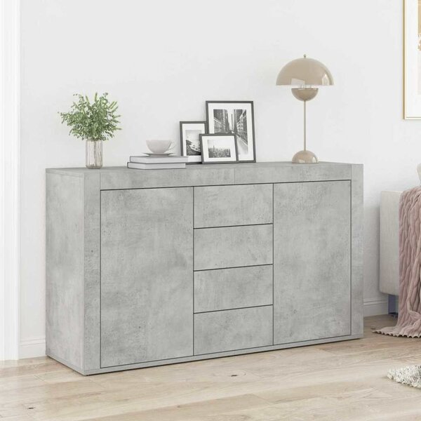 VidaXL Széf fiókkal Beton szürke 120 x 36 x 69 cm Faanyag