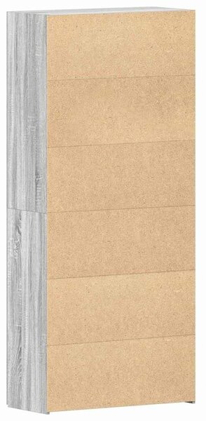 VidaXL Cipőszekrény polcokkal Szürke 80 x 35.5 x 180 cm Faanyag