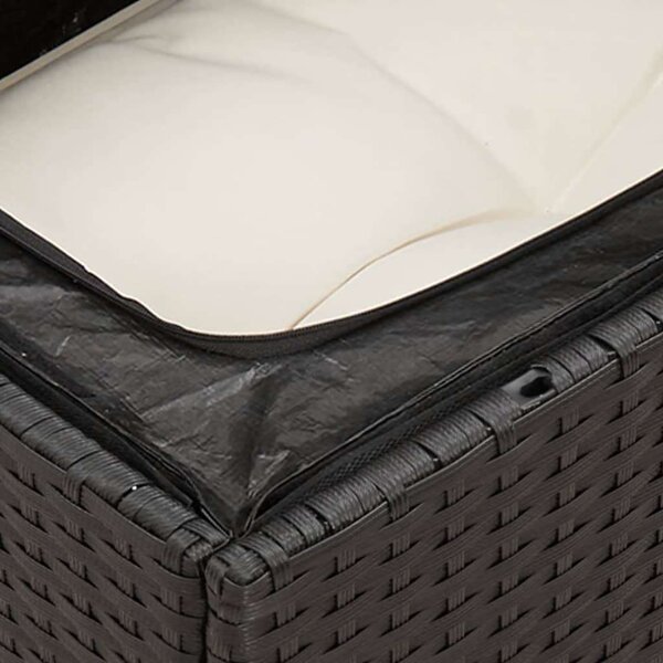 VidaXL 6 részes fekete polyrattan kerti ülőgarnitúra párnákkal