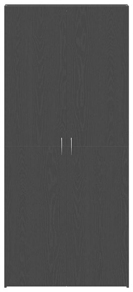 VidaXL Cipőszekrény polcokkal Fekete 80 x 35.5 x 180 cm Faanyag