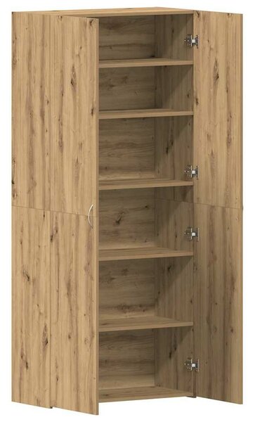 VidaXL Cipőszekrény polcokkal ajtóval Barna 80 x 35.5 x 180 cm Faanyag