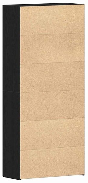 VidaXL Cipőszekrény polcokkal Fekete 80 x 35.5 x 180 cm Faanyag