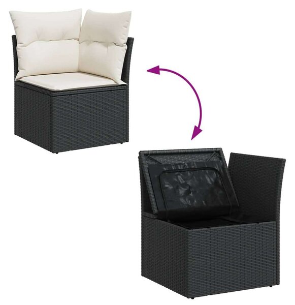 VidaXL Polyrattan Kerti Ülőgarnitúra - 11 részes - Fekete