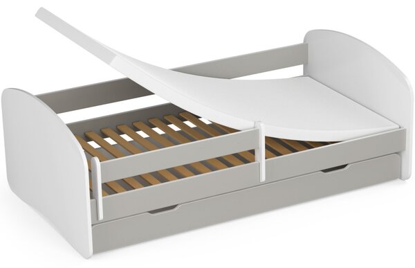 AKORD Smile Gyerekágy 180x90 Szürke Laminált Védőkorláttal