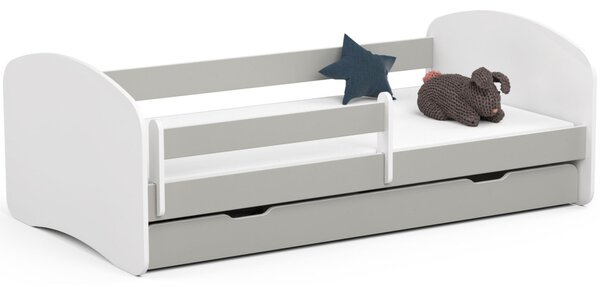 AKORD Smile Gyerekágy 180x90 Szürke Laminált Védőkorláttal