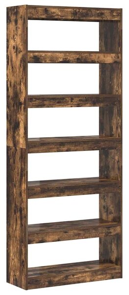 VidaXL Könyvszekrény polcokkal Füstölt tölgy 80 x 30 x 198 cm Faanyag