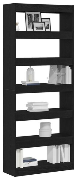 VidaXL Könyvszekrény polcokkal Musta tammi 80 x 30 x 198 cm Faanyag