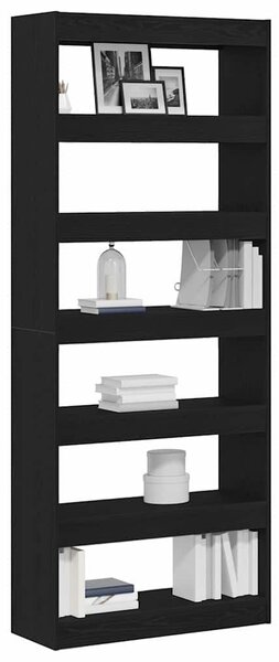VidaXL Könyvszekrény polcokkal Musta tammi 80 x 30 x 198 cm Faanyag