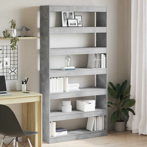 VidaXL Könyvespolc Beton Szürke 100 x 30 x 198 cm Faanyag