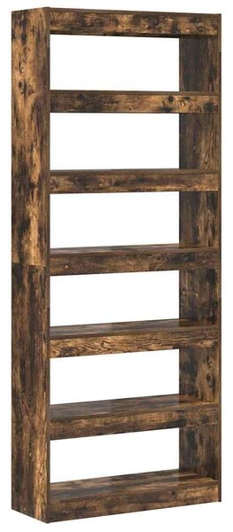 VidaXL Könyvszekrény polcokkal Füstölt tölgy 80 x 30 x 198 cm Faanyag