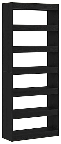 VidaXL Könyvszekrény polcokkal Musta tammi 80 x 30 x 198 cm Faanyag