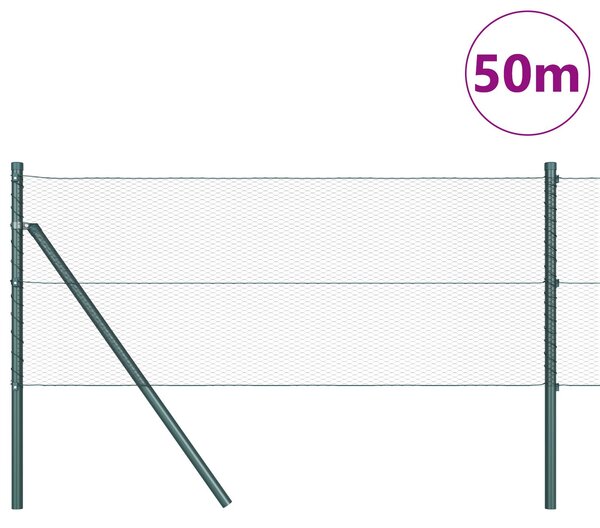 VidaXL Hatszögletű kerítés talajrögzítő 50 x 0,8 m PVC-bevonatos acél