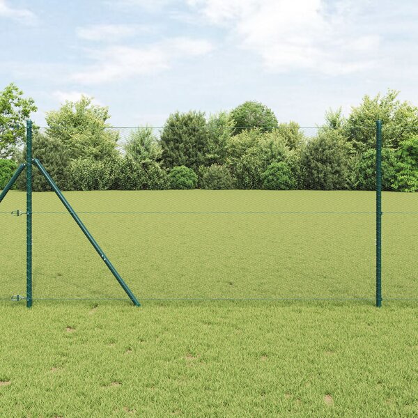 VidaXL Hatszögletű kerítés talajrögzítő 50 x 1,2 m PVC-bevonatos acél