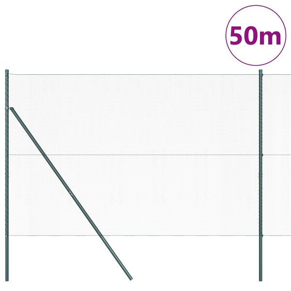 VidaXL Hatszögletű kerítés talajrögzítő 50 x 1,5 m PVC-bevonatos acél