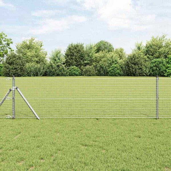 VidaXL Hegesztett dróthálós kerítés talaj rögzítés 50 x 0,4 m Ezüst