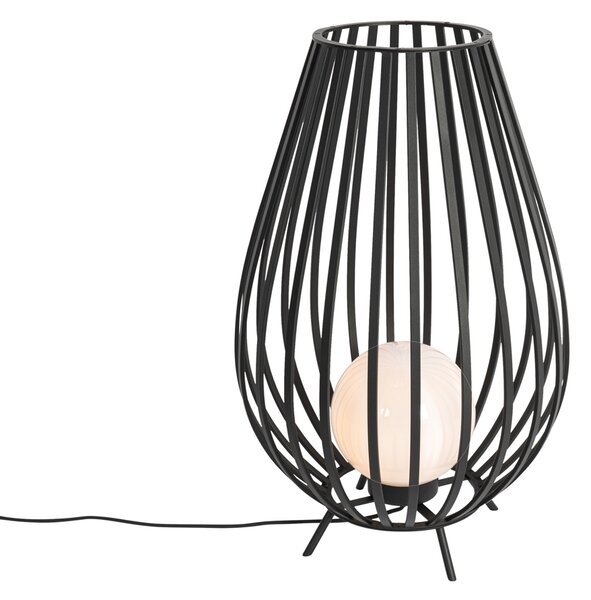 Design állólámpa fekete opál üveggel 70 cm - Angela