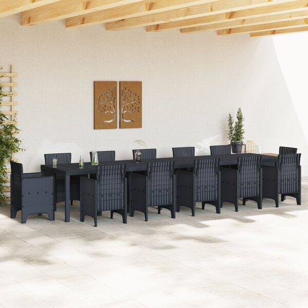VidaXL Kerti Asztal Antracit 400x100x73 cm Poly Rattan