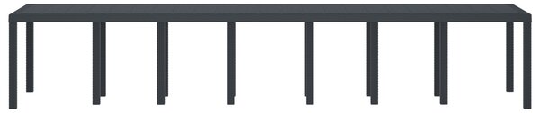 VidaXL Kerti Asztal Antracit 400x100x73 cm Poly Rattan