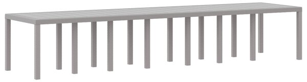 VidaXL Kerti Asztal Világosszürke 400 x 100 x 73 cm polirattan