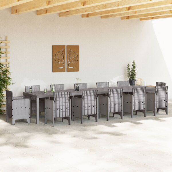 VidaXL Kerti Asztal Világosszürke 400 x 100 x 73 cm polirattan