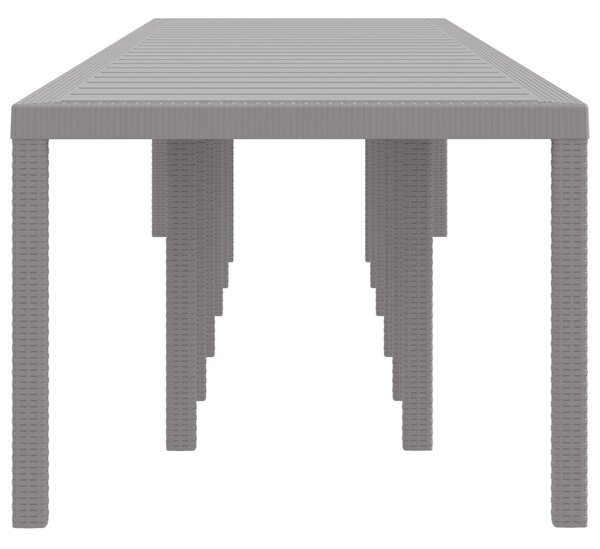 VidaXL Kerti Asztal Világosszürke 400 x 100 x 73 cm polirattan