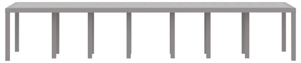 VidaXL Kerti Asztal Világosszürke 400 x 100 x 73 cm polirattan