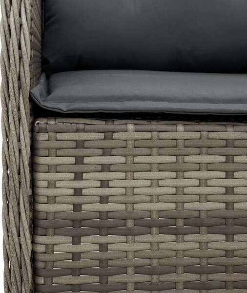 Polyrattan Kerti Étkezőgarnitúra - 7 részes - Szürke