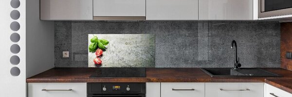 Konyhai dekorpanel Paradicsom és bazsalikom