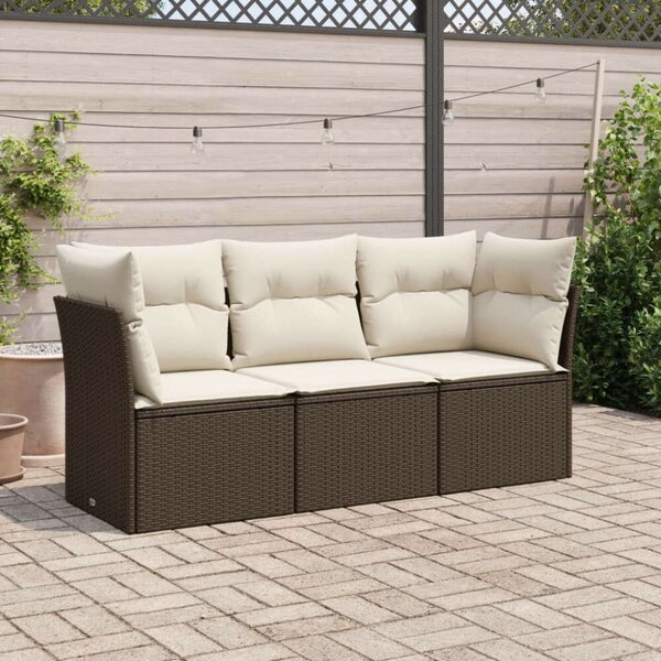 VidaXL 3 részes Polyrattan Kerti Ülőgarnitúra - Barna