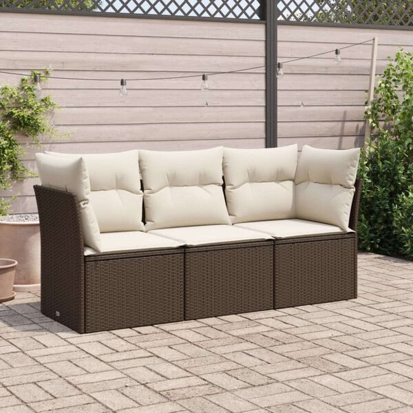 VidaXL 3 részes Polyrattan Kerti Ülőgarnitúra - Barna