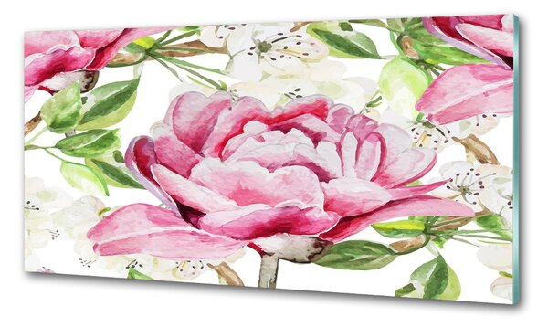 Konyhai hátfalpanel Peonies
