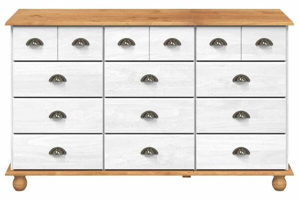 VidaXL Fiókos Szekrény fiókkal Fehér 79 x 40 x 133.5 cm Tömör fenyőfa