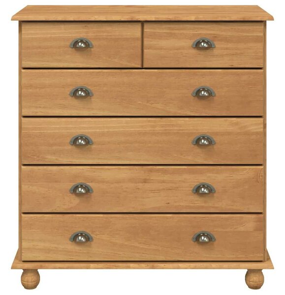 VidaXL Fiókos Szekrény ASKIM Barna 91 x 40 x 95,5 cm Tömör fenyőfa