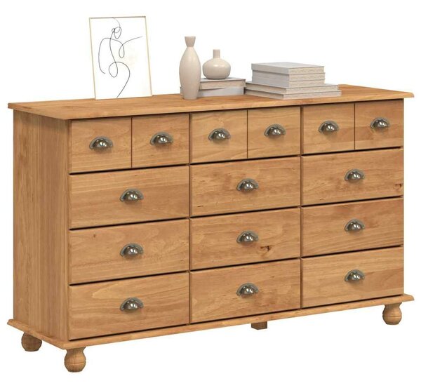 VidaXL Fiókos Szekrény fiókkal Barna 79 x 40 x 133.5 cm Tömör fenyőfa