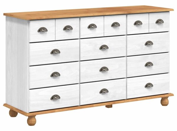 VidaXL Fiókos Szekrény fiókkal Fehér 79 x 40 x 133.5 cm Tömör fenyőfa