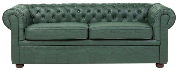 Kanapé 3 személyes CHESTERFIELD Műbőr Zöld