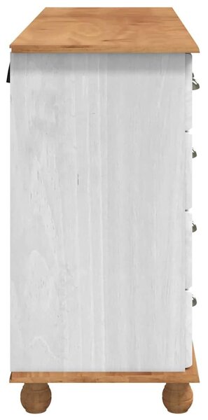 VidaXL Fiókos Szekrény fiókkal Fehér 79 x 40 x 133.5 cm Tömör fenyőfa