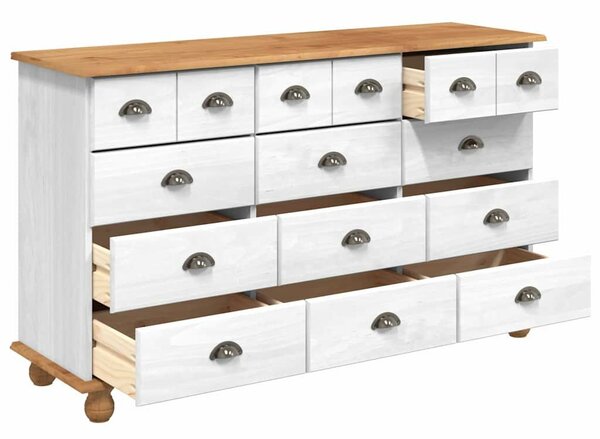 VidaXL Fiókos Szekrény fiókkal Fehér 79 x 40 x 133.5 cm Tömör fenyőfa