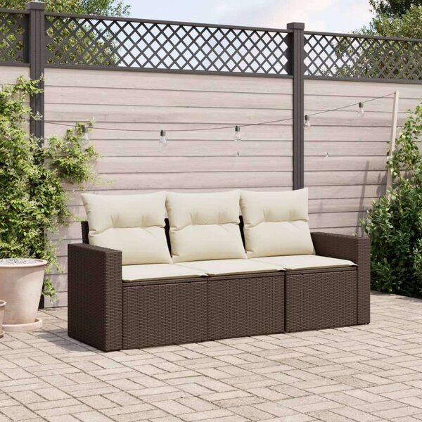 VidaXL 3 részes Polyrattan Kerti Ülőgarnitúra - Barna